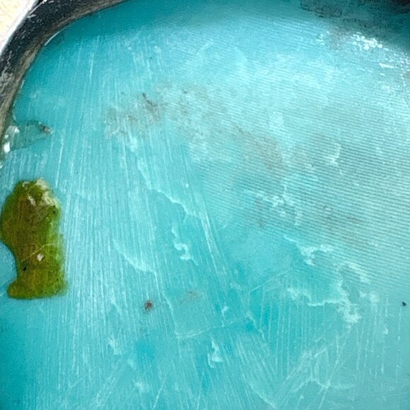 VTG Sterling Silver 925 Turquoise & Blue Topaz Pendant Size 2.5" Length - Picture 11 of 11